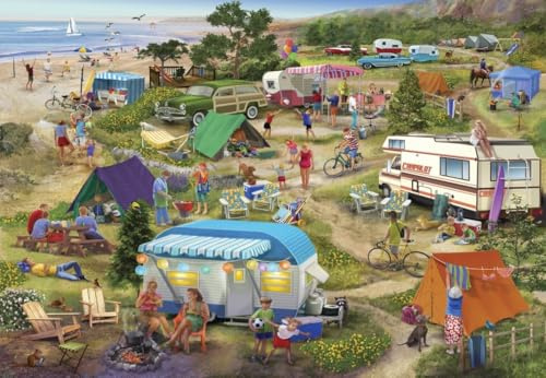 Bluebird Puzzle – „Seaside Cramped Grounds“, 1000 Teile Puzzle - Camping am Meer - Für Erwachsene