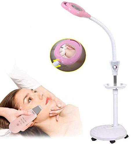 JKSVTF Magnifier Facial Magnifying Light Led Light 20 X Magnifying Glass Floor Led Light Rolling Vertical Stand Beauty Manicure Tattoo Skin Care Equipment/Floor (Pink)