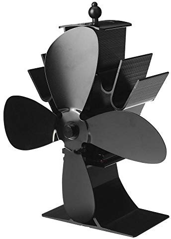 HPTHLY Fireplace 4 Blades Heat Powered Stove Fan Log Wood Burner Quiet Home Fireplace Fan Efficient Heat Distribution