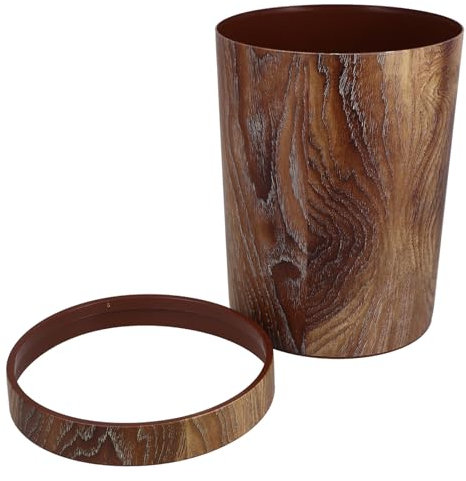 HOLIDYOYO Cubo De De Plástico Con Diseño De Madera Papelera Para Cocina y Basurero Sin Tapa Con Anillo De Presión Para De Para Desechos