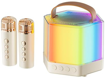 Macchina per Karaoke per Adulti - Macchina per Karaoke con 2 Microfoni | Altoparlante Karaoke Portatile | Macchina per Karaoke Portatile Esterna per , Campeggio, Festa, Picnica, Matrimoni