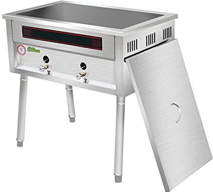 Freidora de Gas Vertical multifunción, Tanque de Alta Capacidad de 40 L, freidora de Acero Inoxidable con Tapa de Cesta para freidora de Restaurante Comercial (friteuse de Gas)