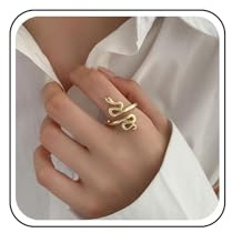 Inateannal Gothic Schlange Ringe Offene Schlange Fingerringe Gold Verstellbare Schlange Ringe Vintage Schlange Knöchel Ringe Schlange Wrap Ringe Aussage Tier Schlange Ringe