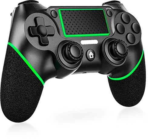 Holilo Controller wireless per PS-4, controller di gioco compatibile con P-S4/Pro/Slim Gamepad con Doppia Vibrazione/Sensore Giroscopico a 6 Assi/Risveglio/Touch Panel-Verde