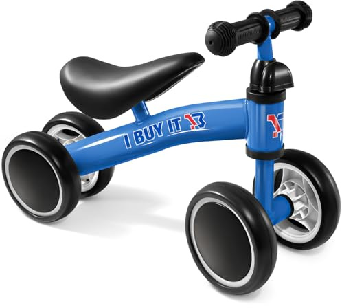 I BUY IT Baby Balance Bike 1 Year Old, No Pedal Toddler Bike, 4 Wheels Lightweight Ride on Toys for Kids, Baby First Birthday Gifts, Training Bicycle for Boys and Girls