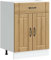 vidaXL kitchen base cabinet artisan oak width 60cm - engineered wood storage unit for plates, pots & kitchen appliances adjustable feet easy maintenance modern style assembly required