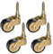 4 Piezas Ruedas Antiguas de Latón Macizo con Ruedas de 25 mm, Ruedas Muebles 360°, Ruedas para Muebles Pesados, para Patas de Piano de Muebles Antiguos (Punta de Tornillo) (Amarillo)