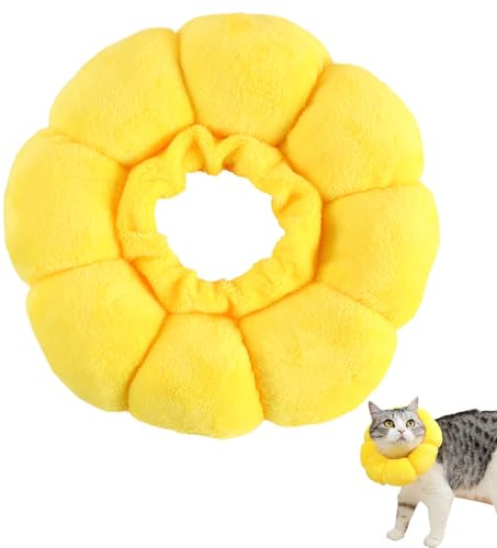 Halskrause Katze,Halskrause Katze,Katzen Halskrause Einstellbar,Halskrause Hund,Katzenkragen,Leckschutz Katze,Katze Halskrause,Geeignet Für Sterilisierte Kätzchen(Gelb,S)