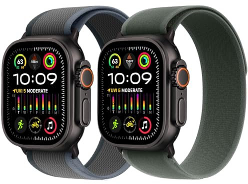 2 pulseras Trail Loop de nailon – Compatible con Apple Watch Ultra 2/Ultra pulsera 49 mm 46 mm 45 mm 44 mm, correas trenzadas textiles elásticas deportivas con iWatch Ultra 2, Ultra Series 10 SE/9/8/7