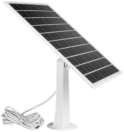 Panneau Solaire USB-C, Chargeur Solaire Extérieur pour Caméra, Chargeur Portable Type-C avec Câble 3 m pour Téléphones, Camping & Jardin