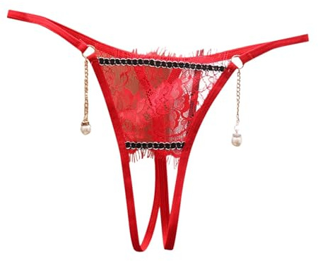 Generico Perizoma Aperto in Pizzo - Tanga Donna Seducente Trasparente Mutande Donna Sexy con Buco Tanga T Back Mutandine Morbide Lingerie Curvy Slip Bikini Culotte