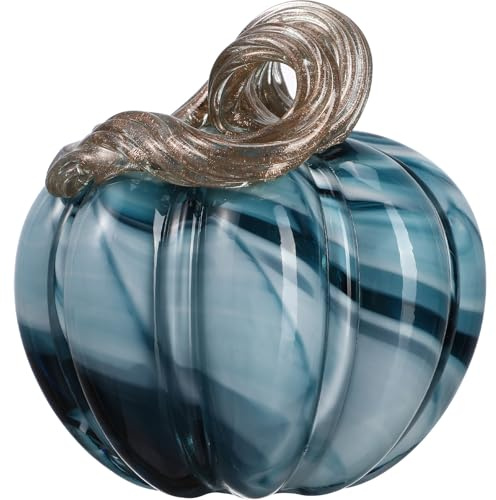 Zerodeko Figura de Calabaza de Vidrio Soplado a Mano - Calabazas de Cristal Coleccionables, Adornos Decorativos de Vidrio para Halloween, Acción de Gracias, Cosecha de Otoño, Acción de Gracias,