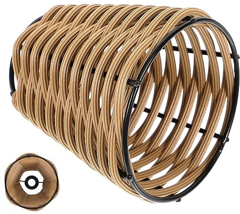 SOPOTUTU Paralume Intrecciato in Bambù Naturale Coprilampada Piccolo Per Lampadine Compatte Paralume Artigianale Resistente Per Living Studio e Camera Da Letto Decorazione e Contemporanea