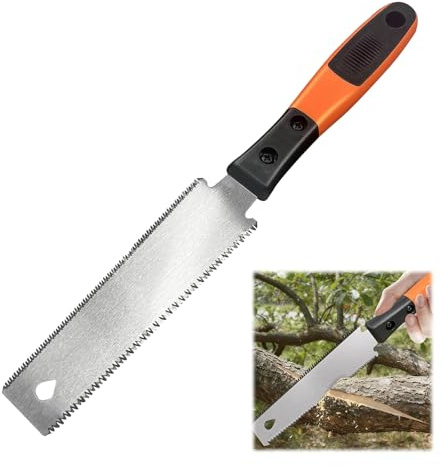 Japansäge 310mm Zweischneidig – Japanische Handsäge Holz mit Doppelseitigem Sägeblatt, Präzise Holzsäge für Längs- & Querschnitte, Zugsäge mit Rutschfestem Holzgriff für Feinarbeiten