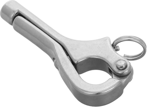 YARNOW Manille à Crochet Autobloquant en Acier Inoxydable 316 6 Mm, Mousqueton à Dégagement Rapide pour Bateau et Navigation, Accessoire de Quincaillerie Marine Sécurisé pour Canot