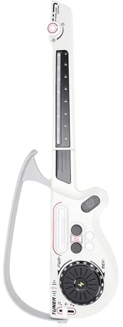 Depisuta Guitare électrique pour Enfants, Guitare Intelligente sans Cordes pour Enfants avec Platine DJ Lumières LED , Jouet D'instrument de Musique pour 3 Ans et Plus (Grey)