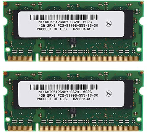 Janasiba 2 x 4 GB DDR2 laptop RAM 667 MHz PC2 5300 SODIMM 2RX8 200 pines para ordenador portátil memoria