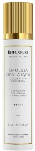 TanExpert Self Tan Serum 150 ml brun självbrun emulsion för ansikte och kropp naturlig solbränna