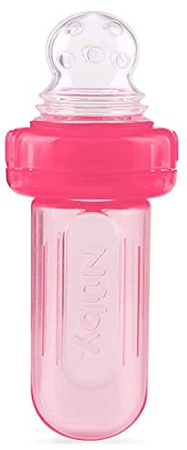 Nuby EZ Squee-Z Silikon-Spender für Babynahrung, selbstfütterend, Rosa