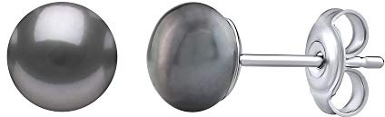 SILVEGO Damen Perlenohrringe - 925 Sterling Silber, hypoallergene Ohrstecker Süßwasserperlen 6 mm, hohe Qualität Silber rhodiniert, nickelfrei