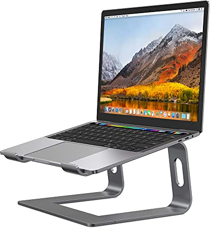 Desire2 Supreme Pro Laptop Stand - Gaming Laptop Stand Riser, Aluminum Metal Laptop Holder for Desk, Anti Scratch Silicone Grips - Premium Home Office Accessory, Compatible with Macbook up to 17 inch