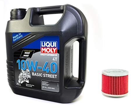 Motoröl Set mineralisch 10W40 4 Liter + Ölfilter KN151 für Aprilia BM W MZ/MUZ