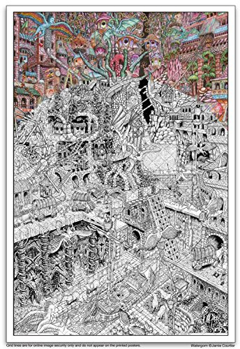 Wildergorn Posters di Jamie Courtier - Città del Canyon - poster GIGANTE da colorare: 68 centimetri x 100 centimetri!