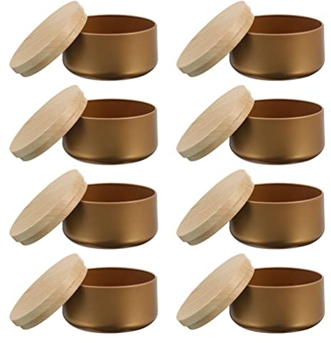 Milisten Teelichter Kerzendosen Gewürzdosen Runde Leere Wei?Blech Dosen Golden Kerzen DIY Basteln 8 Stück Metalldosen Geschenkdose Kleine Metall Schmuck Perlen Kerze Aufbewahrungsbox