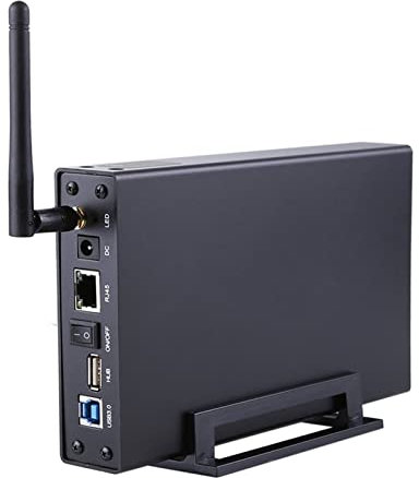 JUSTQIJUN BS-U35WF 300 Mbps USB 3.0 Server Wi-FI Streaming Server 3.5 Disque Dur Externe Disque Dur Boîtier et Serveur de fichiers & AP & USB WiFi (Color : Black)