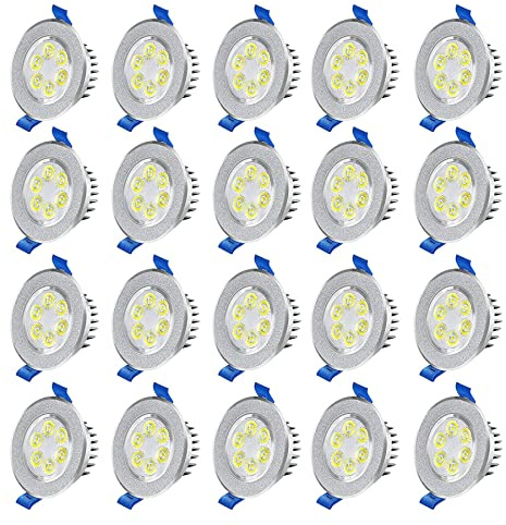 Froadp 20 Stück Einbauleuchten Decken, 230V LED Deckenleuchte Flach Einbaustrahler Set, Aluminium Deckenspots Haushalt, Ultraslim LED Spots für Wohnzimmer Bad Küche Büro (3W, Kaltweiß)