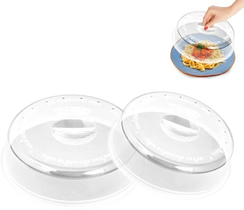 2 tailles de cloches micro-ondes sans BPA pour cuisine – 2 Couvercles micro-ondes - Cloches micro-ondes de 24 cm et 27 cm de diamètre.