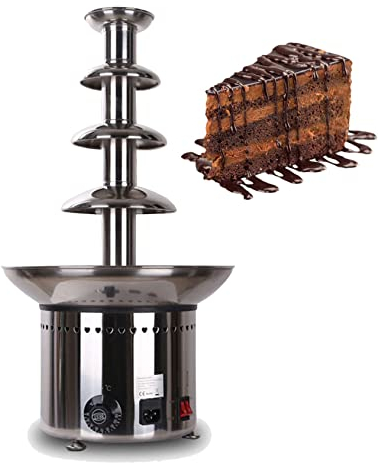 JINTAOMA Fuente De Chocolate Comercial, MáQuina De Fuente De Fondue De Chocolate De 4-6 Niveles Fuente De Chocolate Comercial De Acero Inoxidable 3l para Equipo De Buffet De Bodas De Fiesta,4Tiers