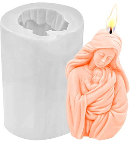 Stampo per candele, 3D, forma per candele, sacra madre Maria, stampi in silicone epossidico, stampi per candele, stampi per candele fai da te