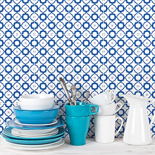 Ambiance Sticker Vinilos Autoadhesivos, Decoración de Paredes, Adhesivos de Azulejos para Baño y Cocina Azulejos de Cemento Bohème Yuma - 9 Vinilo Azulejos de 15 x 15 cm