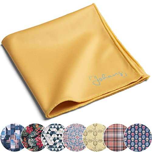 Johans® XXL Mikrofasertuch zur Reinigung von Smartphone, Tablet, Brille, Display, Kamera | Displaytuch, Brillenputztuch, Reinigungstuch | Optikerqualität in 30x30cm (Gelb)