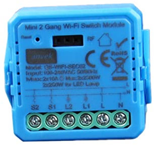 Anvek interruttore wifi smart intelligente Telecomando Timer Switch rf Wireless Controllo Remoto con Telefono App iOS Android, Compatibile con Alexa Echo e Google Home, 10A / 2500W (ASEC02)