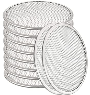 10pcs Mason Jar Sprouting Lids, Stainless Steel Sprouting Lids for 70mm Wide Mouth Mason Jar Seed Sprouting Jar Lids for Growing Bean Broccoli Alfalfa Seeds Salad Sprouts