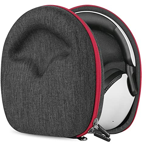 Geekria Shield Headphones Case Compatible with Sony INZONE H9, INZONE H9 II, INZONE H7, INZONE H5, Replacement Hard Shell Travel Carrying Bag with Cable Storage (Dark Grey)