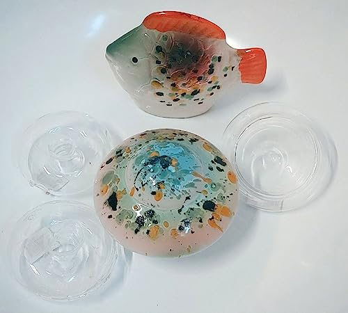 Storm's Gartenzaubereien Miniteich Set Schwimmlinse und Schwimmfisch in gelb mit Blütenringen und Teelichtschale