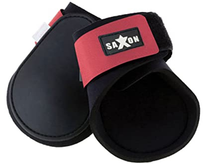 Saxon Konturierte Streichkappen, Schwarz/Rosa, Pony