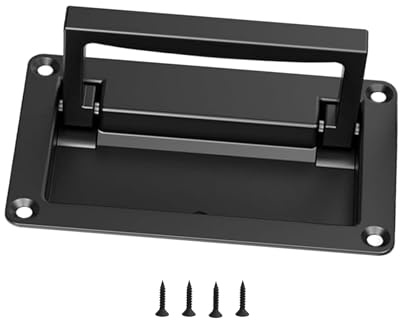 Black Zinc Alloy Recessed Pull Handle,Recessed Flush Pull Handle for Drawer Access Door Toolbox,Kitchen Hardware Cabinet Drawer Handles(1 Pack,4.33 x 2.75 inch)