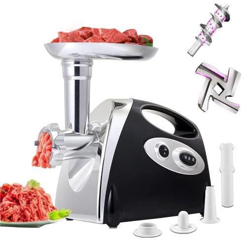WhAeoy Heavy Duty Meat Grinders (800W), Electric Meat Grinder, Safe Design + Easy to Clean, for Enema, Fobroken Meat, Soy Sauce, Fillings, Food Grinding,A