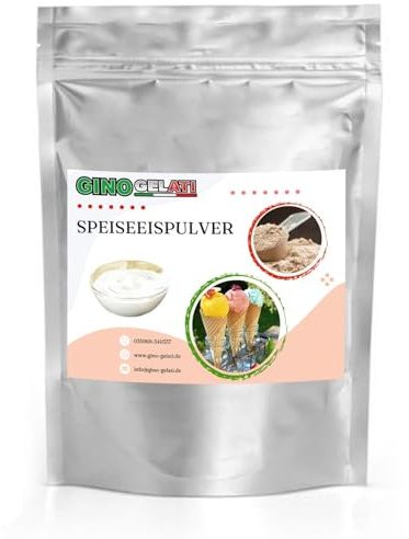 Gino Gelati Eis Speiseeis Pulver, vielfältige Geschmacksrichtungen, schnelle und einfache Zubereitung, Herstellung mit und ohne Maschine, natürliche Farbstoffe (1 Kg, Mascarpone)