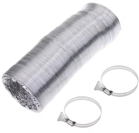 Abluftschlauch Mit 2 Schlauchschellen Alu Flexrohr Lüftungsschlauch Für Klimaanlagen Wäschetrockner Abzugshaube Aus Aluminium Aluflexschlauch 80/100/120/150/160/170/180/200/250/300mm(4m,250mm)