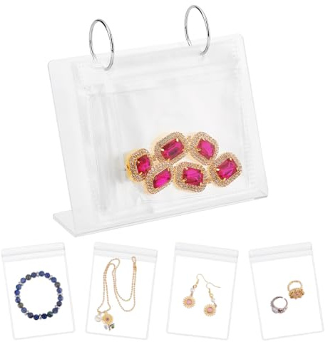 PH PandaHall Ohrring Organizer Ständer Schmuckordner Display Kalender Vielseitiger Schmuck Display Rahmen Mit 50 transparentem Beutel Weiß 16x16.8x5.1cm