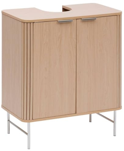 5 five simply smart 5Five - Meuble sous Vasque Liora Beige - 70x40x80cm - Meuble Double Bas Liora, Accessoire Maison, Utilisation Quotidienne