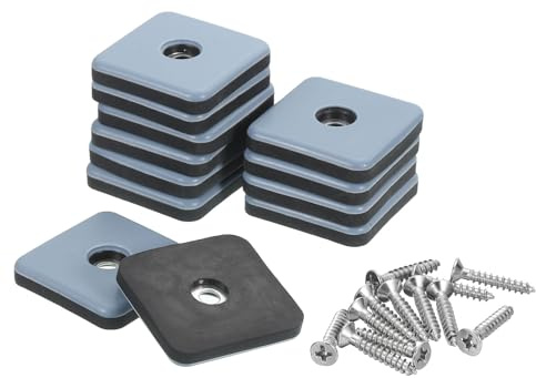 sourcing map 12 feltrini quadrati da avvitare per mobili, 40 mm, protezioni per pavimenti per gambe delle sedie, cuscinetti per mobili con viti per sedie, armadi, celeste