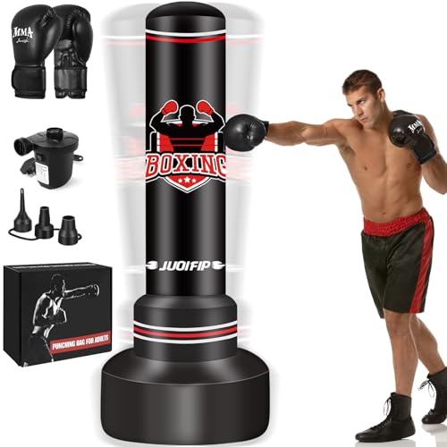 YORWHIN Punching Bag Adult 70”- Free Standing Boxing Bag with Boxing Gloves and Electric Air Pump, Women Men Stand Kickboxing Bags for Training MMA Muay Thai Fitness Beginners
