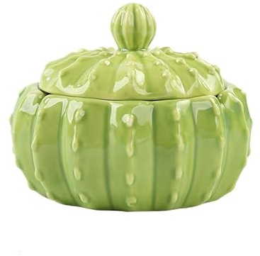 Posacenere in ceramica a forma di cactus con coperchio, elegante posacenere con design a prova di odore, portacenere decorativo per interni ed esterni, posacenere antivento per fumatori in casa