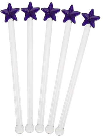 ABOOFAN 5pcs Glass Mixer Stick Creative Stirring Rod for Cocktail Sticks Adorable Muddle Wine Stirrer for Mixing Drinks Random Color